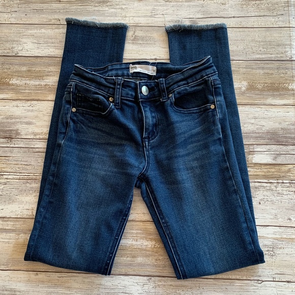 SALE - RSQ Girls Skinny Denim Jeans Frayed Hem Size 8 - Picture 1 of 4